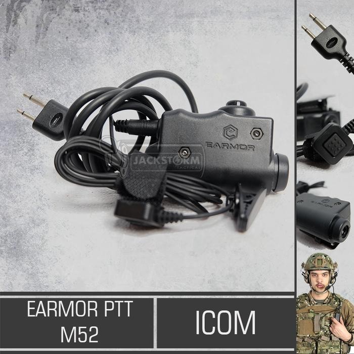 EARMOR PTT M52 ICOM (BLACK)