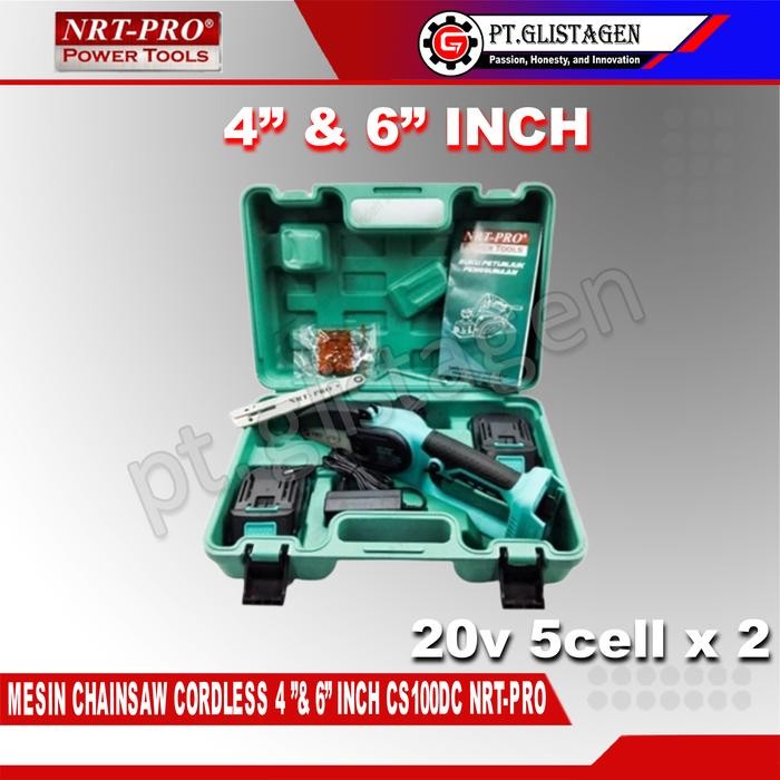 Populer Nrt Pro Mini Chainsaw Cordless 6&4 Inch Cs 100 Dc Chainsaw Baterai