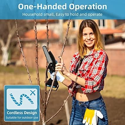 Promo Mesin Gergaji Listrik Pemotong Kayu Mini Portable Cordless Chainsaw