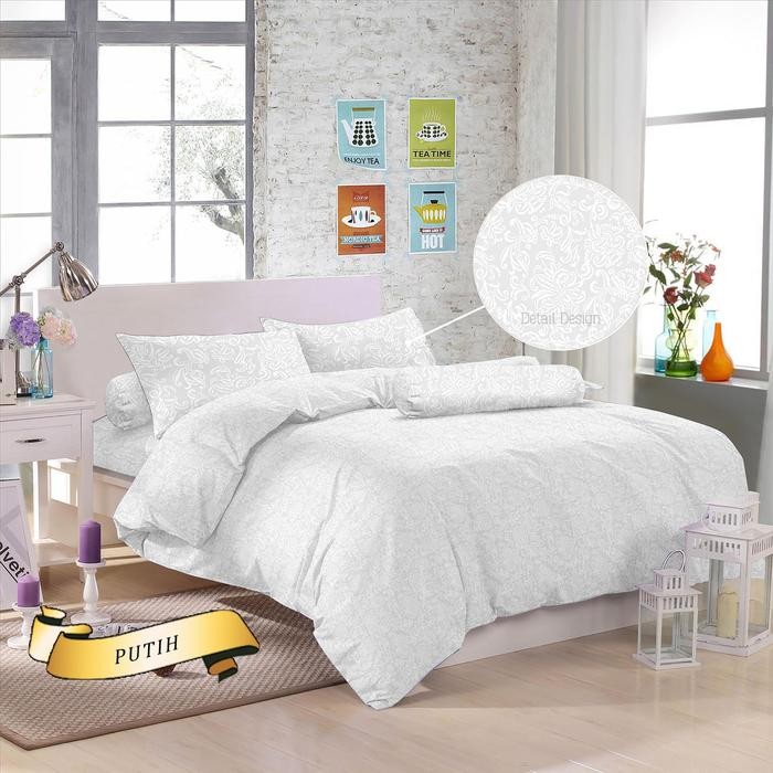 PREMIUM Sprei Monalisa embos polos putih