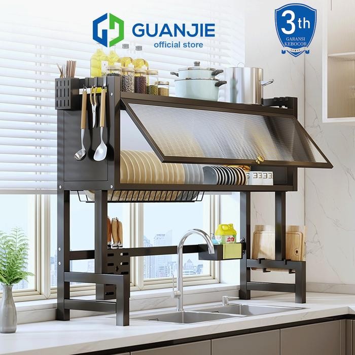 PREMIUM GUANJIE - Rak Piring Wastafel Dengan Kabinet Rak Wastafel Cuci Piring Rak Piring Stainless