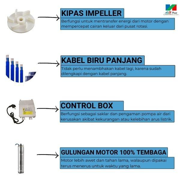 POMPA SUBMERSIBLE 3 INCH 2/8 - 0,25HP - POMPA SATELIT SUBMERSIBLE - ANH PUMP
