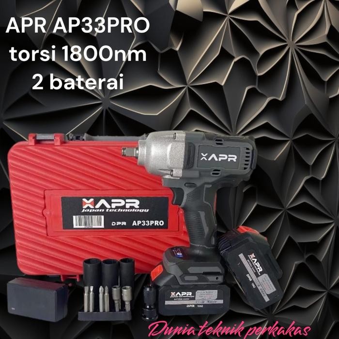 TERBARU APR AP33 PRO IMPACT WRENCH APR AP33PRO 1800NM 2 BATERAI BISA GOSEND