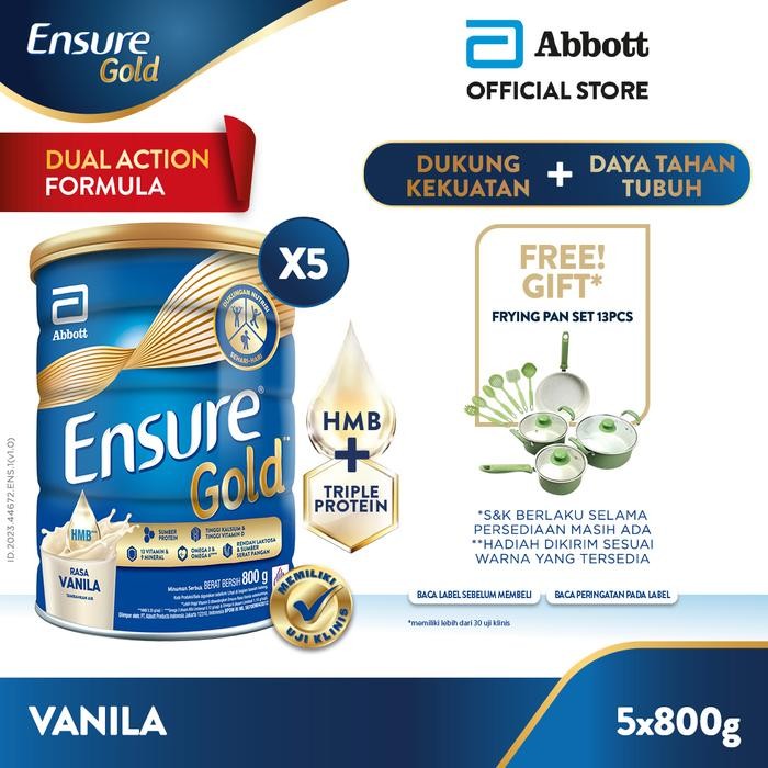 

Barbara.storee Ensure Gold HMB Vanila 5x800g - Nutrisi Dewasa - FREE GIFT