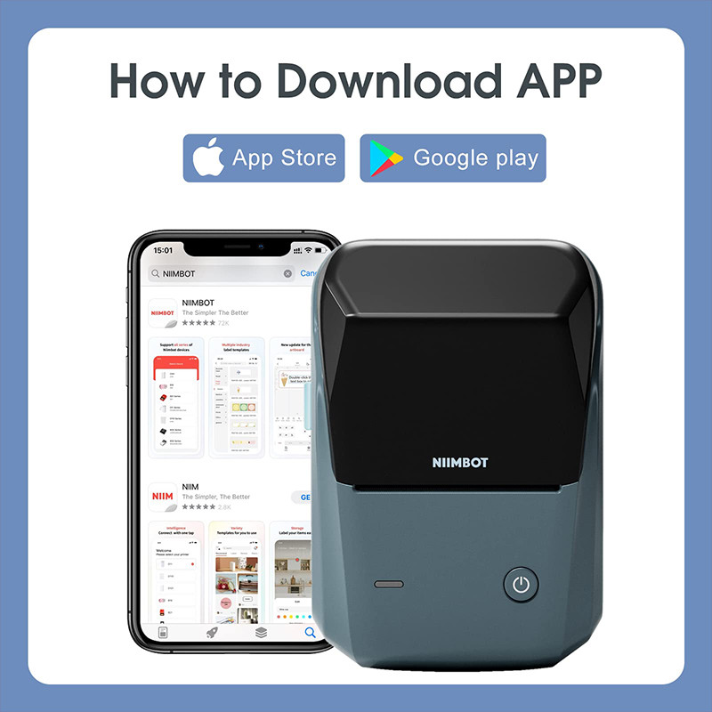 Niimbot B1 Portable Mini Label Printer Handheld Thermal Printer Adhesive Sticker Waterproof Uv Paper