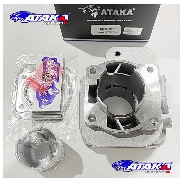 1 Set Blok Boring Piston Ataka Bore Up Bebek Fizr Seher 52Mm 57Mm / Paket Boreup Buring Racing
