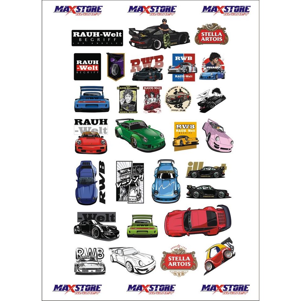 

RWB JAPAN / RWB STICKER SET JAPAN / AKIRA NAKAI / LUGGAGE STICKER