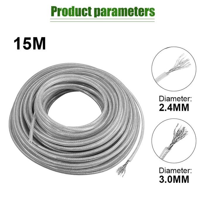 Trimmer Line Tali Senar Potong Rumput Nylon Panjang 15 M Trimmer Line