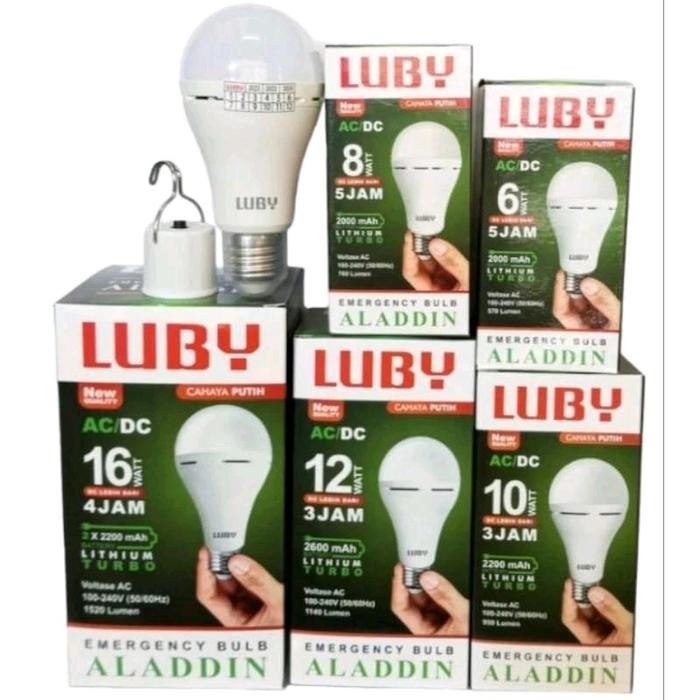 Lampu Emergency LUBY Mati Lampu Tetap Nyala Led Aladdin Nyala Terang