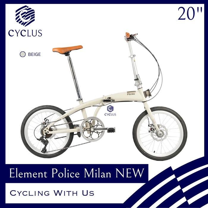 Sepeda Lipat Element Police Milan 8 Speed 20 Inch