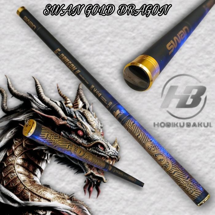 Joran Tegek Carbon Batik Korea Gold Dragon Vol 2 360 Super Kuat Action Medium Pancing - Stik