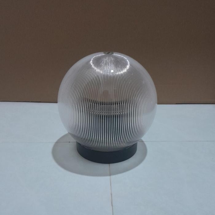 PREMIUM kap lampu taman bulat prismatic clear diameter 15cm