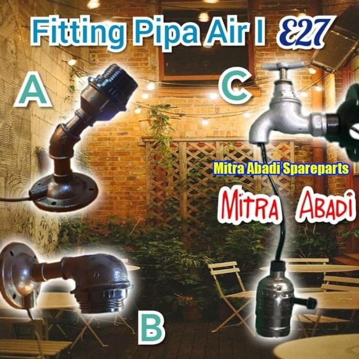 PREMIUM Fitting Lampu Dinding E27 PIPA AIR I Vintage