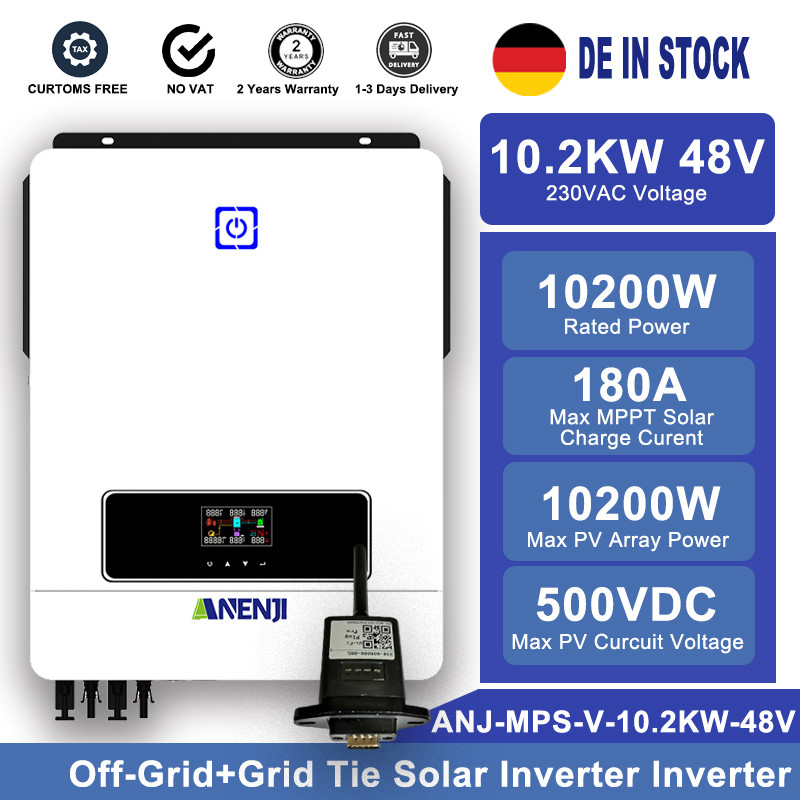 10.2KW Hybrid Solar Inverter 2.2KW 48V 230V Pure Sine Wave Off Grid