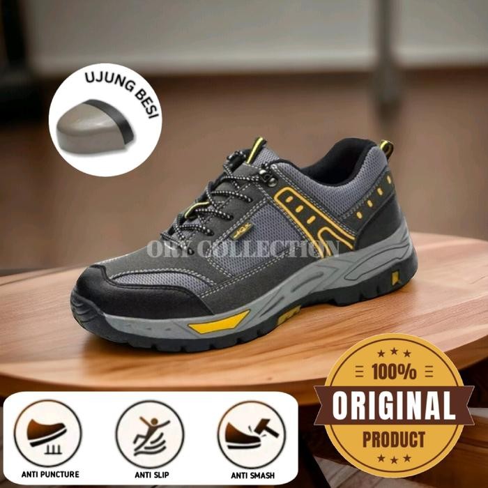 sepatu safety sporty Sepatu pelindung kerja sneakers sporty ujung besi pria wanita NO60 AQX SAFETY
