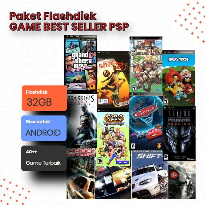 Flashdisk Paket Koleksi Game PSP dan Game Retro Dingdong Terlengkap