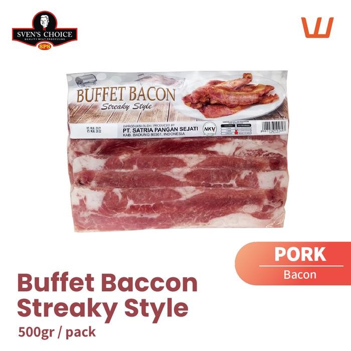 

Sven's Choice BUFFET BACON streaky style HORECA/ECONOMICAL PACK 500g