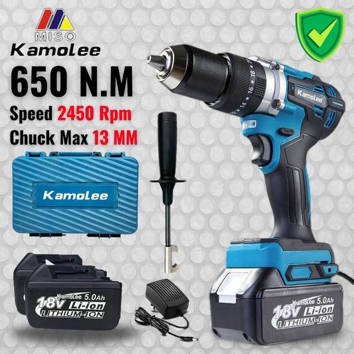 Mesin Bor Beton 13Mm Chuck Baja - Mesin Bor Baterai Kamolee 650N.M - Mesin Bor Tembok 13Mm Electric