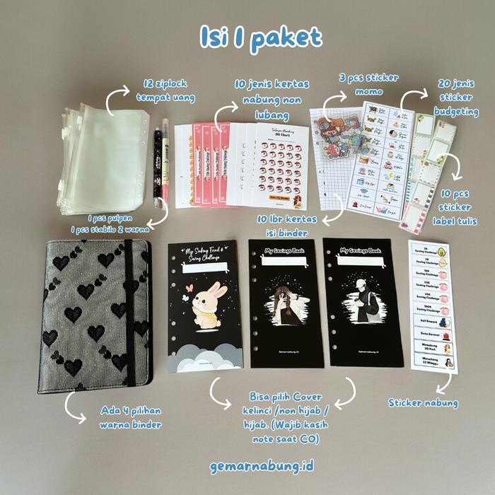 

[Deli Atk] Paket Binder Nabung & Keuangan Set Lengkap Cloth Love 12 Ziplock