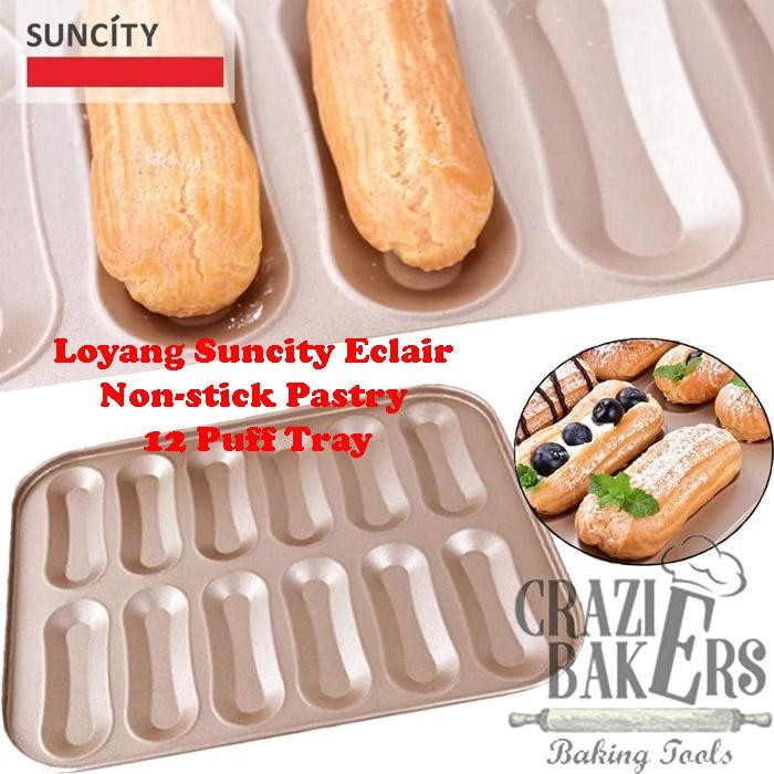 Loyang Suncity Eclair Non-Stick Pastry 12 Puff Tray