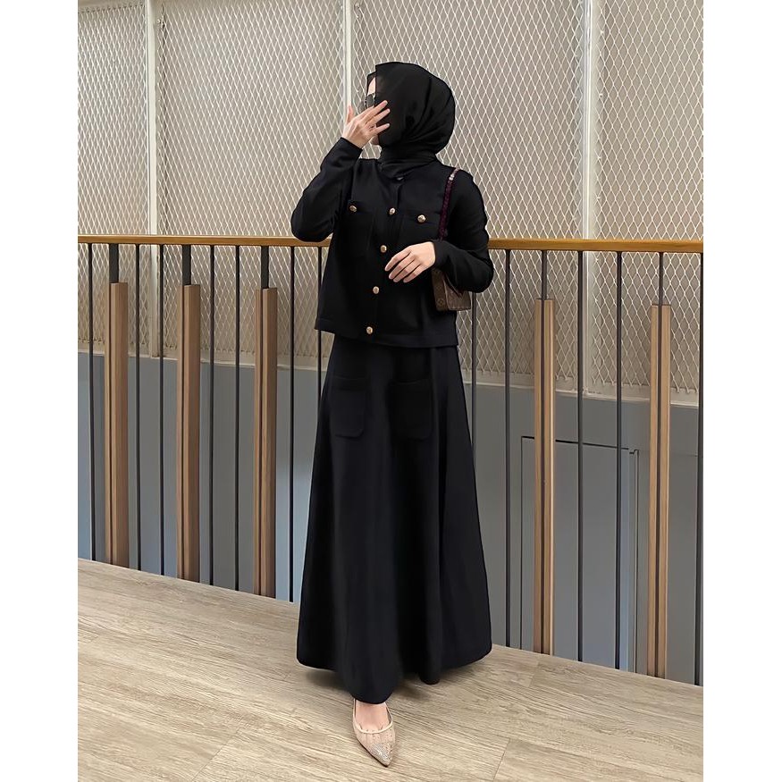 GONEGANI OFFICIAL - Pakaian Wanita Satu Set Rok Ima Set Sweater