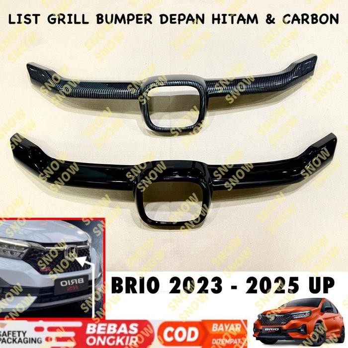 GRILL BUMPER DEPAN COVER BRIO 2023 2024 2025 RS SATYA HITAM CARBON