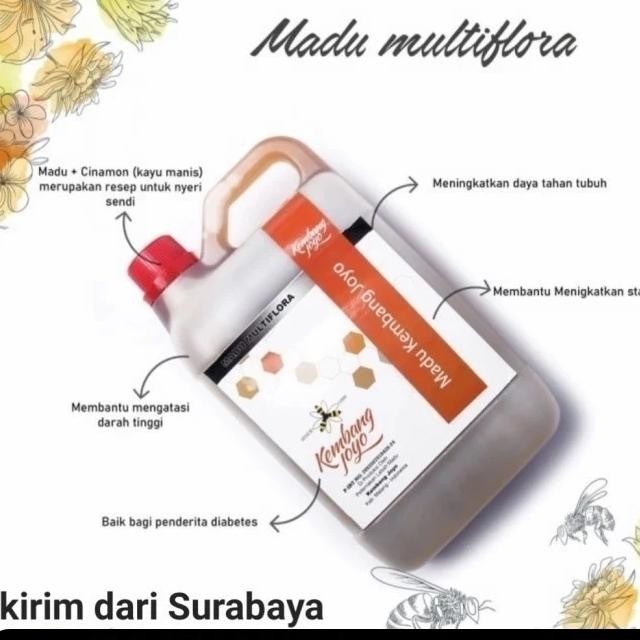 

Madu murni Multiflora Kembang Joyo 2 kg 1440ml jurigen praktis asli