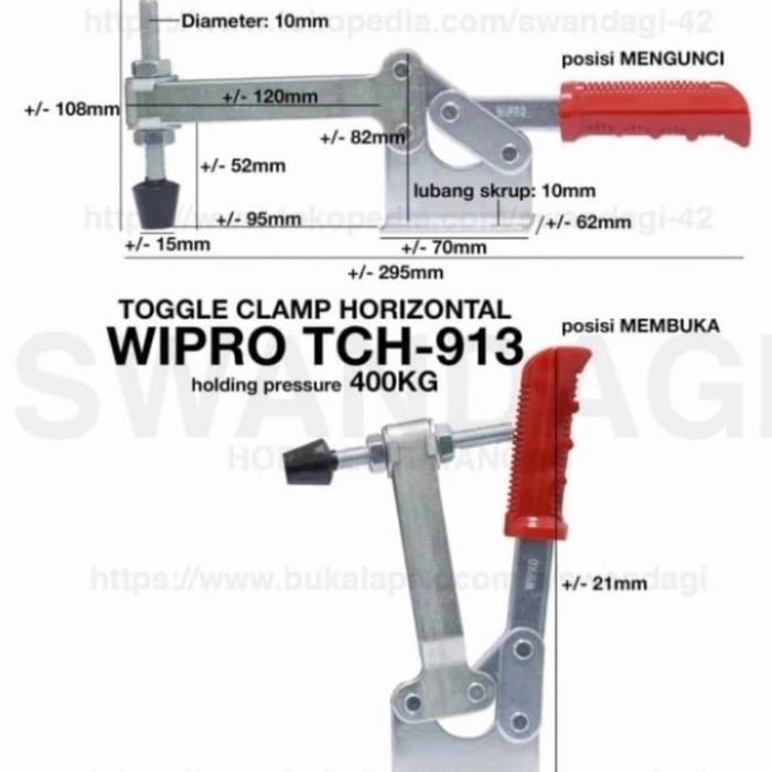 Toggle Clamp Horizontal 400 Kg / Togle Toogle Clamp Tch-913 Wipro