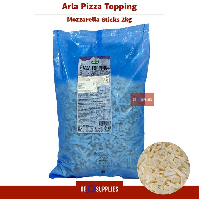 

Arla Pizza Topping Mozzarella Parut Sticks 2kg - Keju Mozarella Shredded Besar Meleleh