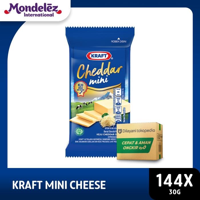 

[1 Karton Isi 144 pcs] Kraft Keju Cheddar Mini 30 gr
