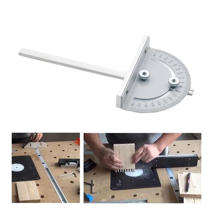Gergaji Meja Router Bundar Pengukur Miter T-Slot Diypertukangan Sudut