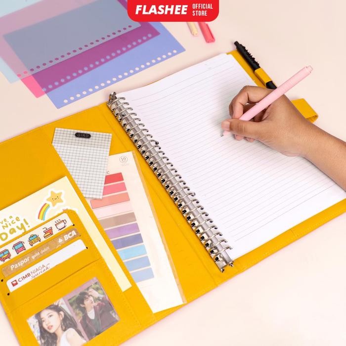 

BINDER KULIT POLOS EKSKLUSIF 26 RING ORGANIZER KERTAS B5 UNGU LILAC KODE 367