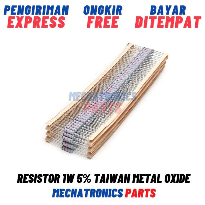 Resistor 1W 5% Taiwan 10 - 91 R Ohm Metal Oxide