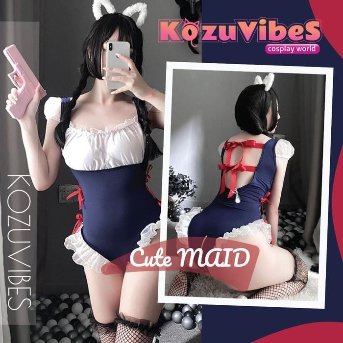 Kozuvibes Cosplay Sexy Uniform Seragam Pelayan Kostum Bikini Cute Maid