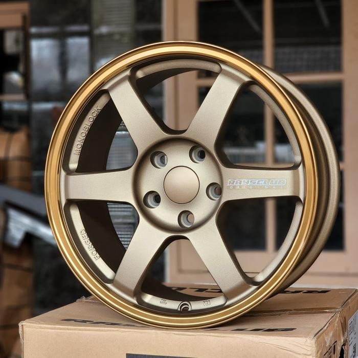 Velg Mobil Raysclub TE37 R17 Lebar 8 ET 40 Flow Forming Bronze