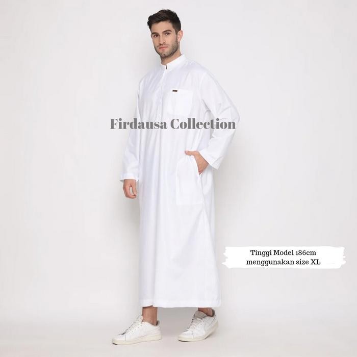 Jubah Jumbo Katun Toyobo - Gamis Putih Pria Jumbo - Jubah Pria Jumbo