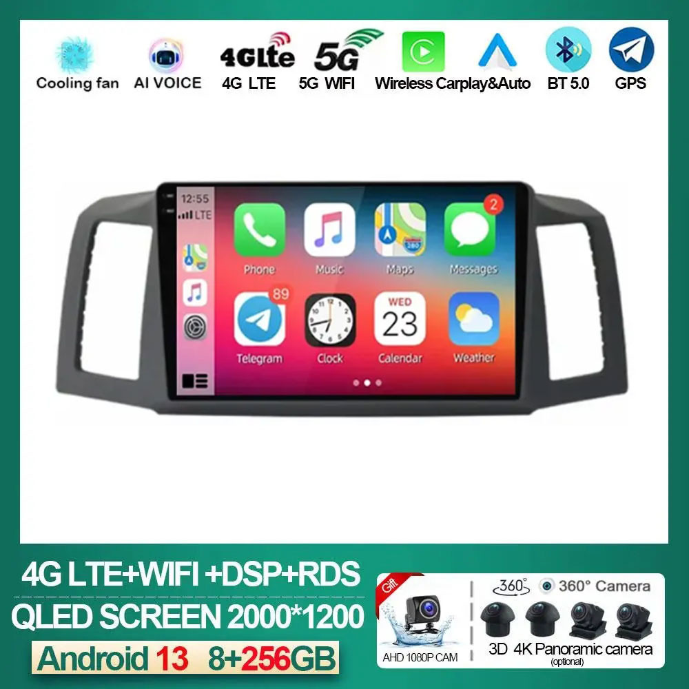 Android 13 Multimedia for JEEP Grand Cherokee WK 2004 -2007 Car Radio