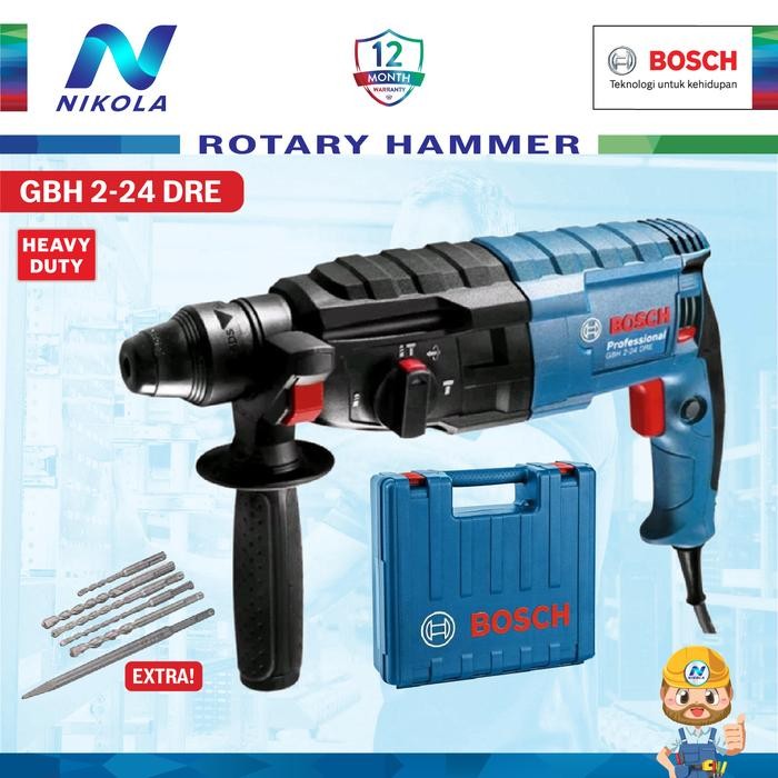 GBH 2-24 DRE BOSCH Rotary Hammer Hammer Drill Bor Bobok Beton GBH 224