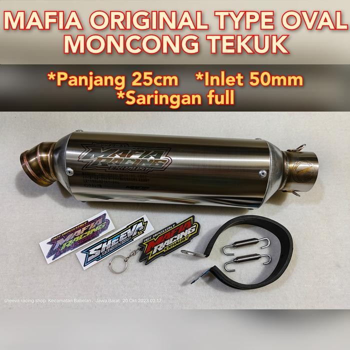 Slincer Knalpot Mafia Original Oval Jenong 25Cm Bahan Tebal Inlet 50Mm