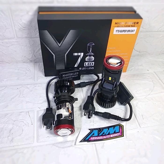 Lampu Led Mobil H4 Mini Projector Projie Y7D