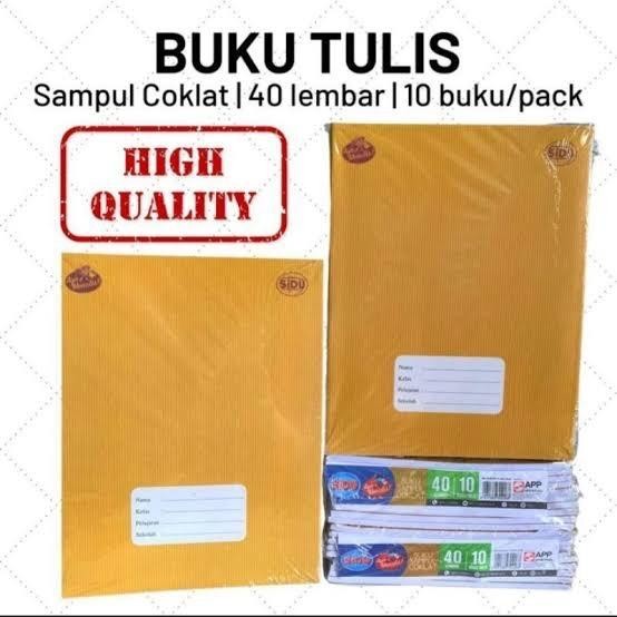 

Product Laris Buku Tulis Sidu 40 Lembar / Sidu 40 Sampul Coklat / Kraft ( 1 Pack Isi 10 Buku )