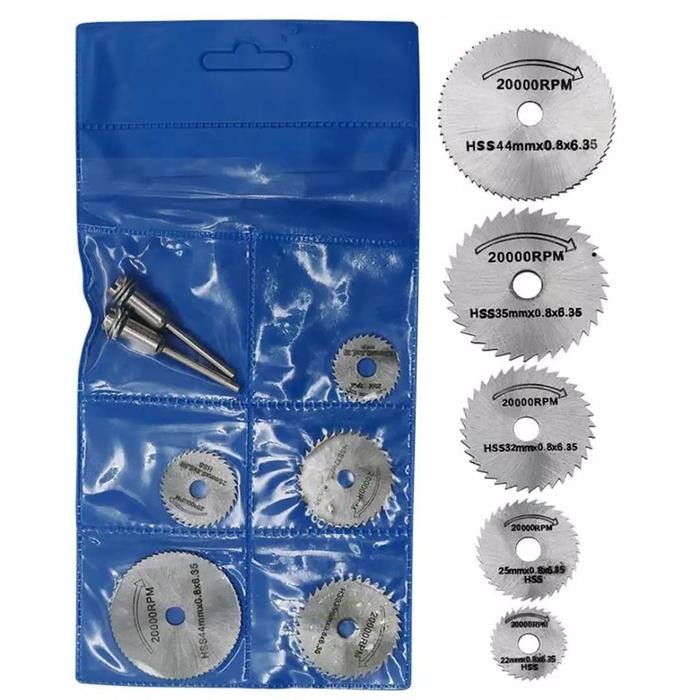 PREMIUM 5 pcs Mata Pisau Gergaji mini HSS + 2Pcs Mandrel Drill