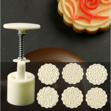 

Cetakan Kue Bulan Moon Cake Mooncake 6 Motif Press Mold 75Gr Gratis Ongkir