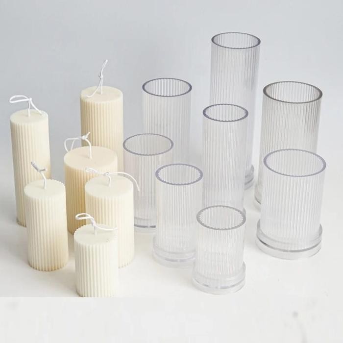 

Cetakan Lilin Acrylic Cyinder Garis Pinstripe Cylindrical 3D Candle Mold Gratis Ongkir