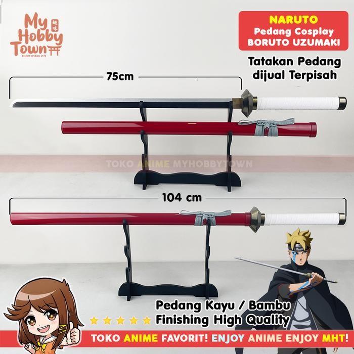 Replika Pedang Kayu Bambu Boruto Uzumaki Uchiha Sasuke Naruto Cosplay