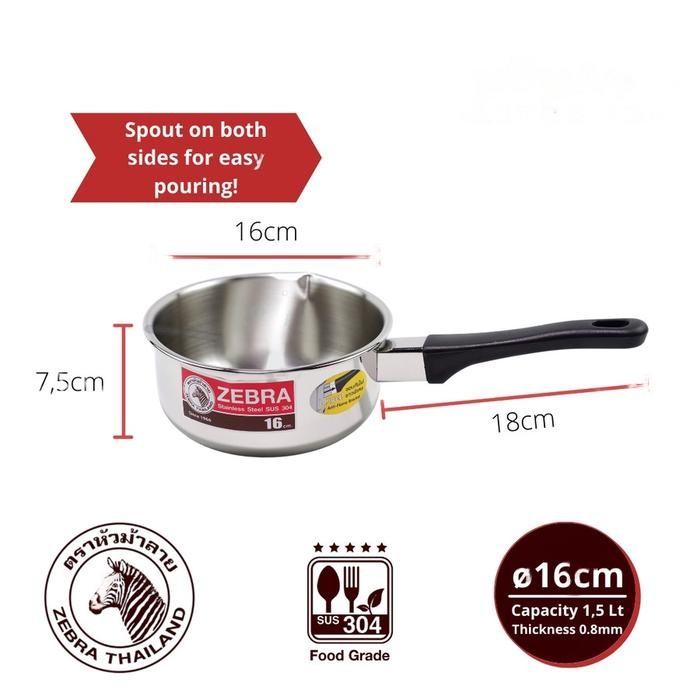 WAJAN PANCI SUSU PANCI INDOMIE SAUCE PAN STAINLESS STEEL ZEBRA