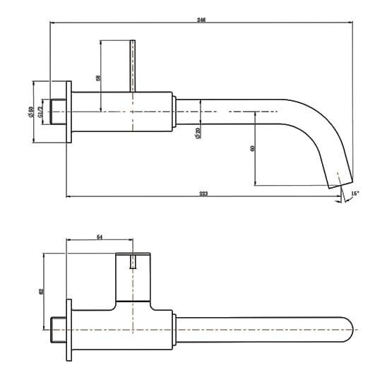 KRAN WASTAFEL WASSER TL2 065W (TEMBOK & COLD ONLY)