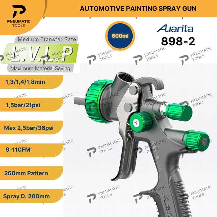 SPRAY GUN AUARITA 898-2 LVLP - AUTOMOTIVE PAINTING SPRAY GUN - GRAY