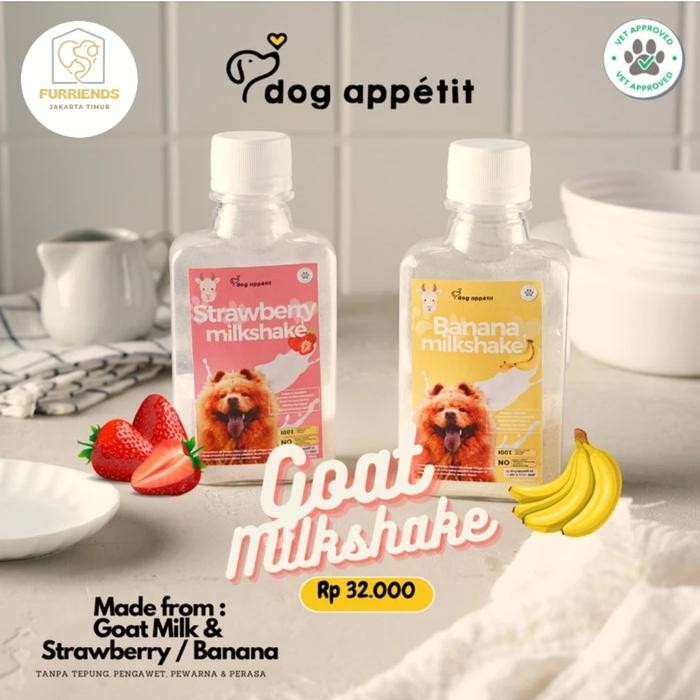 

DOG APPETIT MILKSHAKE Strawberry Banana Goat Milk Powder Susu Bubuk