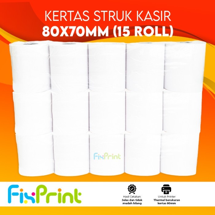

Kertas Struk Kasir 80x80mm 80x70mm Continous Paper Roll Kertas Thermal 80x70mm 80x80mm New